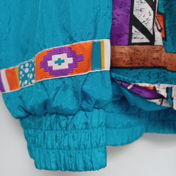 Vtg 80s 90s Lavon Windbreaker Track Jacket, Tribal, Native, Aztec , Size PL - Picture 3 of 16